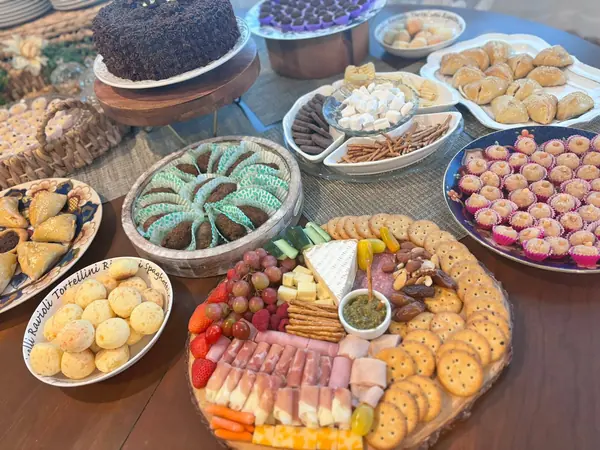 Saint Flavor catering display — event spread 1
